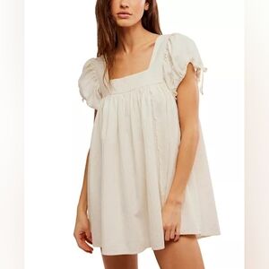 Free PeopleWomen's Summer Camp Cotton Puff-Sleeve Tunic Size M